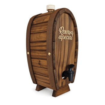 Barril de Madeira Vertical com Torneira Reserva Especial Dispenser para Bebidas Decorativo