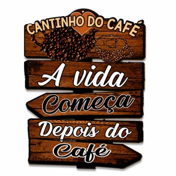 Painel Placa Decorativa Café MDF Rústico Enfeite Parede Área Gourmet